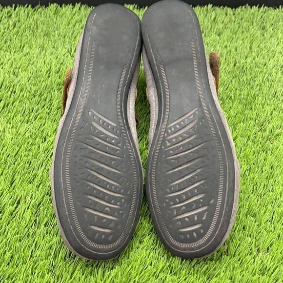 OTBT Gray Brea Textured Leather Mary Jane Flats - Picture 7 of 9